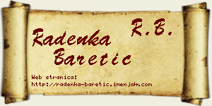 Radenka Baretić vizit kartica